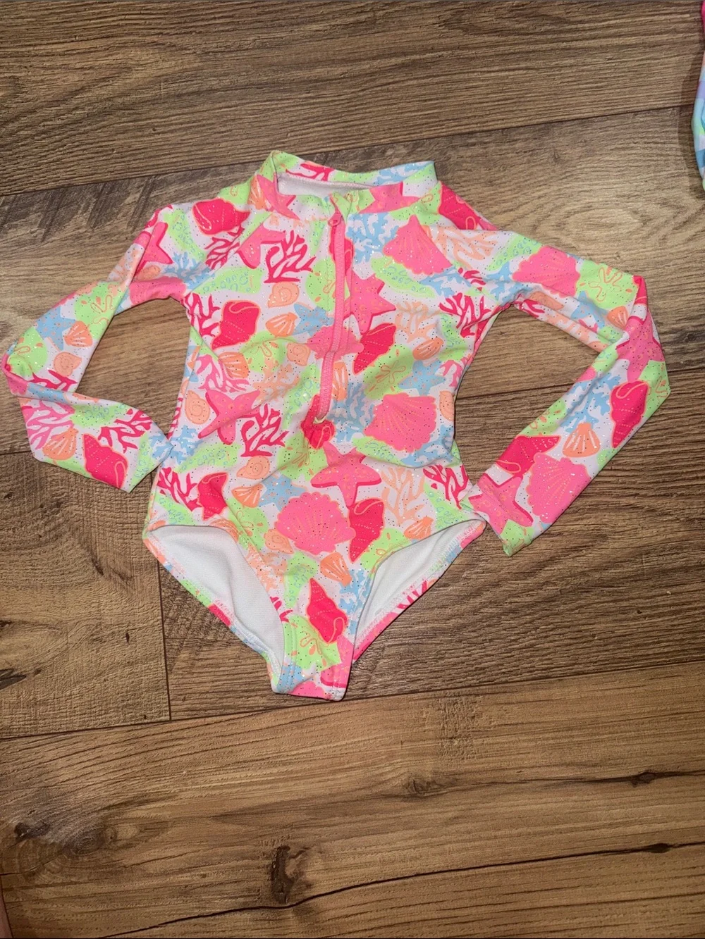Kids Long Sleeve One-Piece Swimsuit - Bright Multi Colors